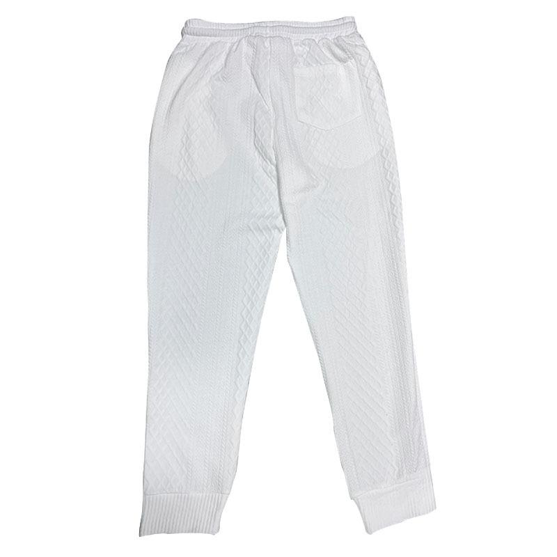 Men's Casual Trousers with Lapel Collar Heavyweight Jacquard Knit Top Plus Size Suit