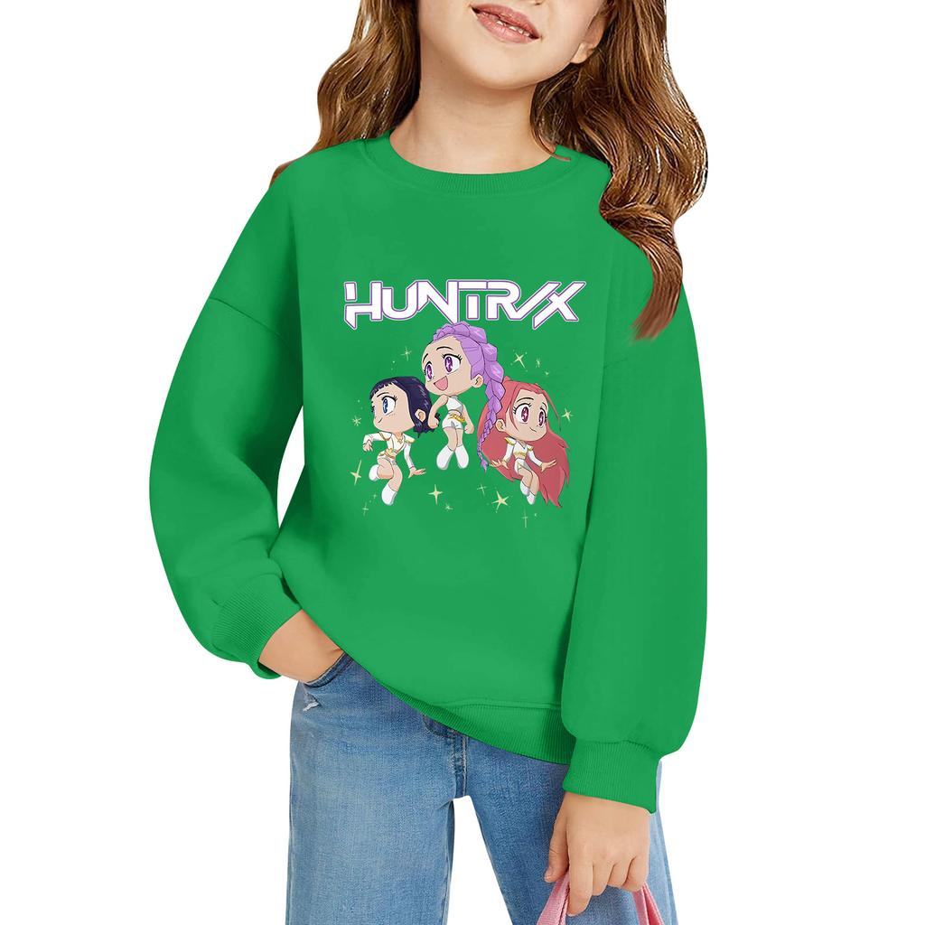 Kids' Long Sleeve Loose Pullover Letter Printed Round Neck Sweatshirt