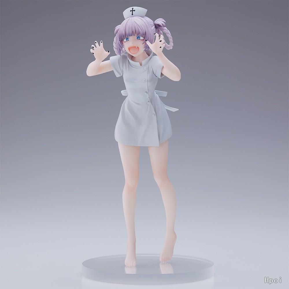 19.5CM Anime Yofukashi No Uta Nanakusa Nazuna Figure Nurses' Suit Cute Animation Model Toy Collection Decoration Ornaments PVC