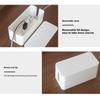 Plastic Desk Cable Management Box Dustproof Cord Organizers Cable Storage Box Wood and Plastic Texture for Home Office