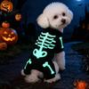 Small Breed Halloween Clothes Dog Jumpsuit, Glow-in-The-Dark Skeleton Pet Onesie, Spooky Soft Polyester Clothing Four-Legged for Dogs Trick-or-Treat
