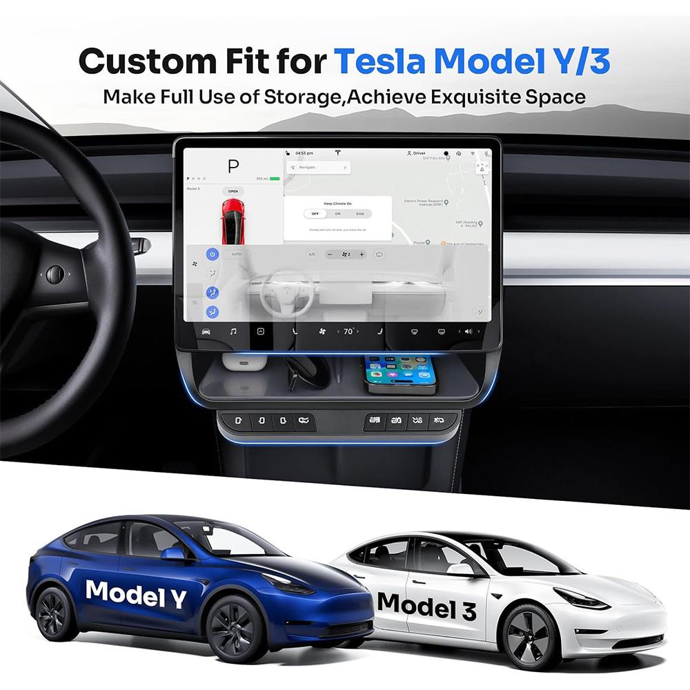 For Tesla Model Y/3 Model 3 2025-2025 Wireless Smart Button Center Screen Storage Box Car Door Seat Adjustment Control Keys