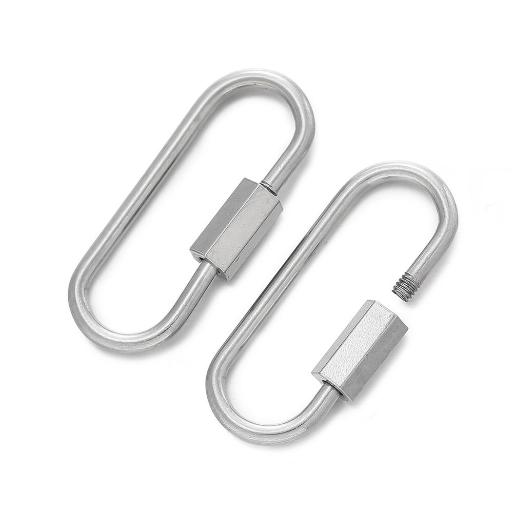 

5Pcs Stainless Steel Gold U Shape Screw Locking Carabiner Clasp Connector DIY Necklace Bracelet Keychain Jewelry Making Supplies