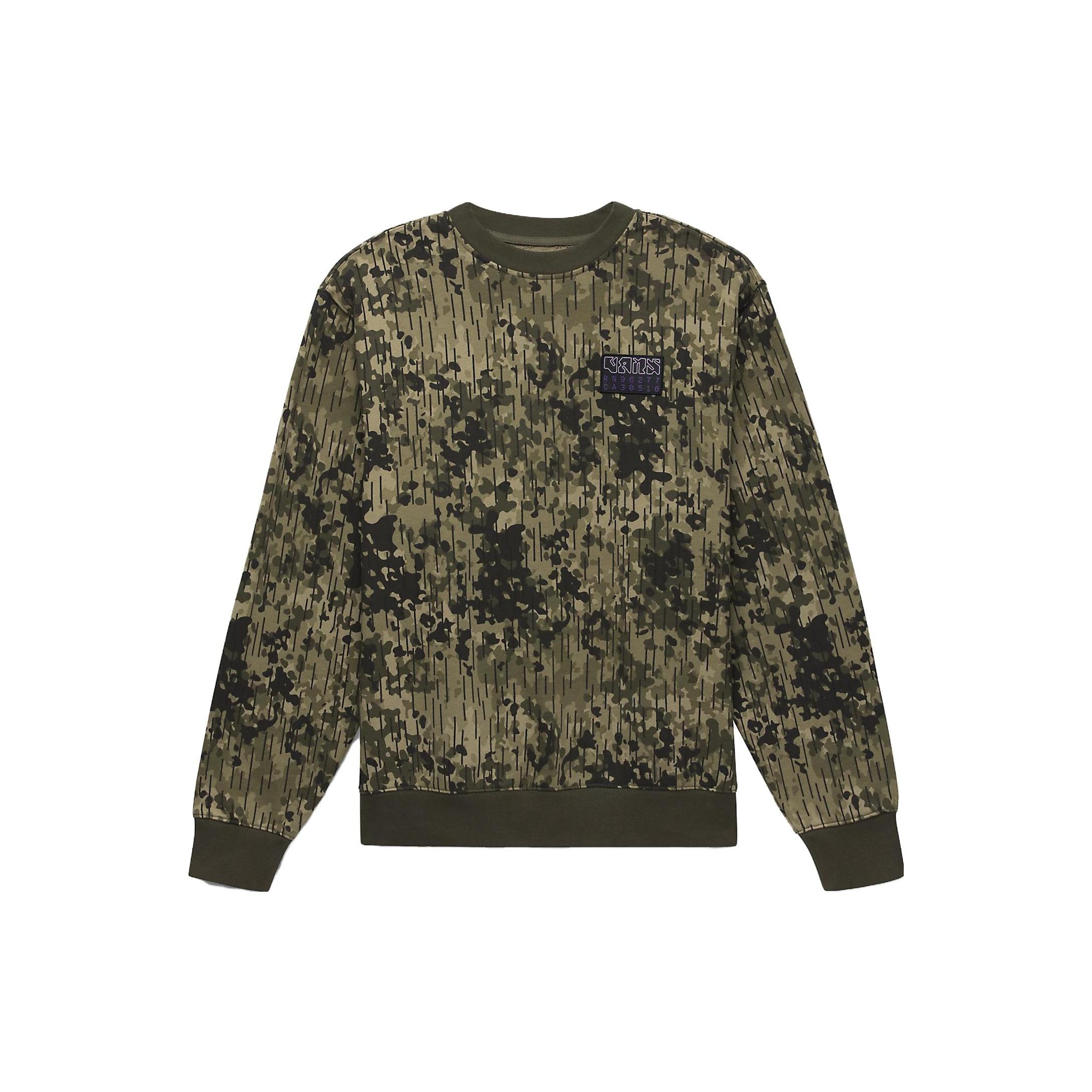 Vans Rain Camo Crew Sweatshirt Green Men s VN0008UKCBI S