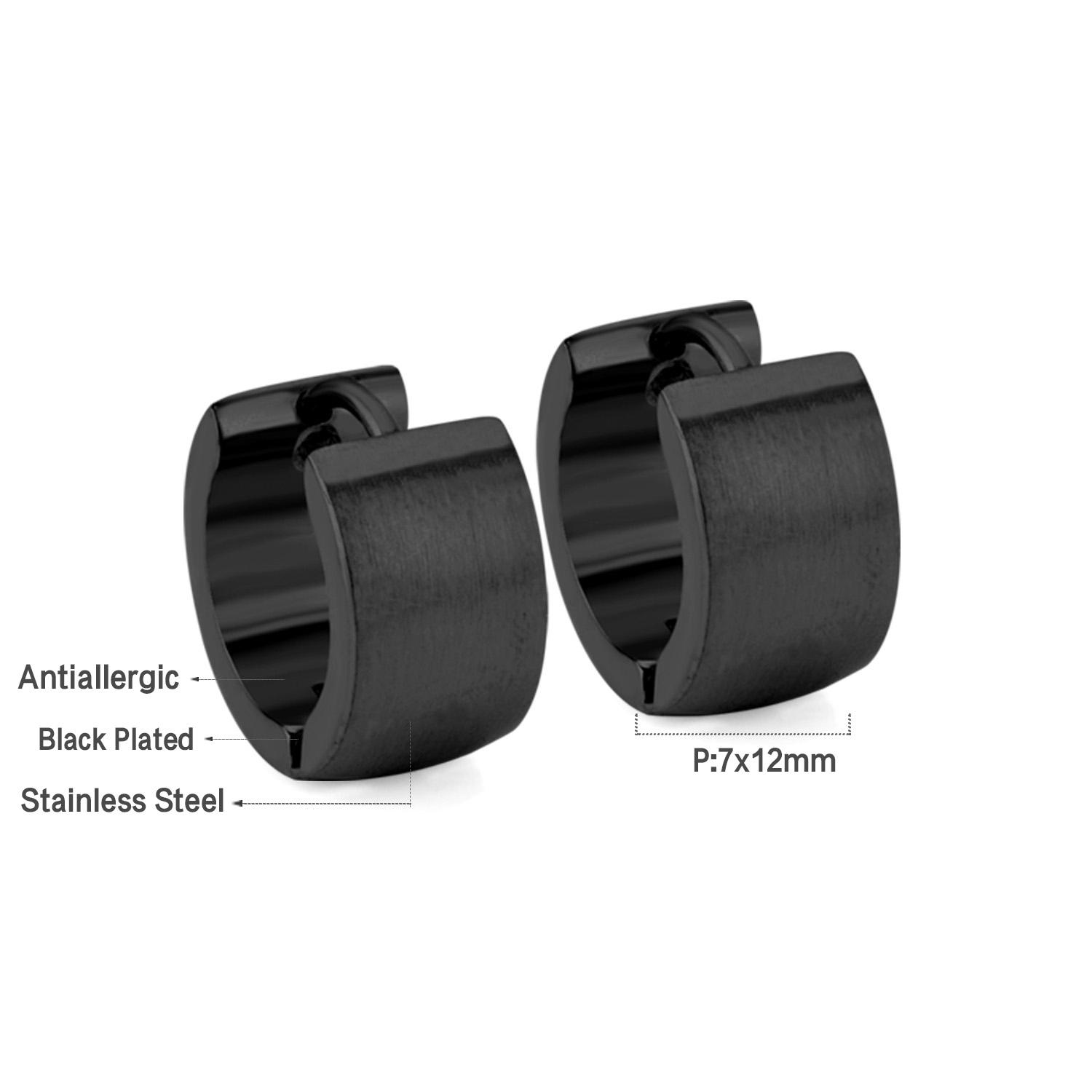 1 Pair of Simple Unisex Large Hoop Earrings Made of Stainless Steel Smooth Matte Thick Round Earrings, Punk Hip-hop Men s Jewely