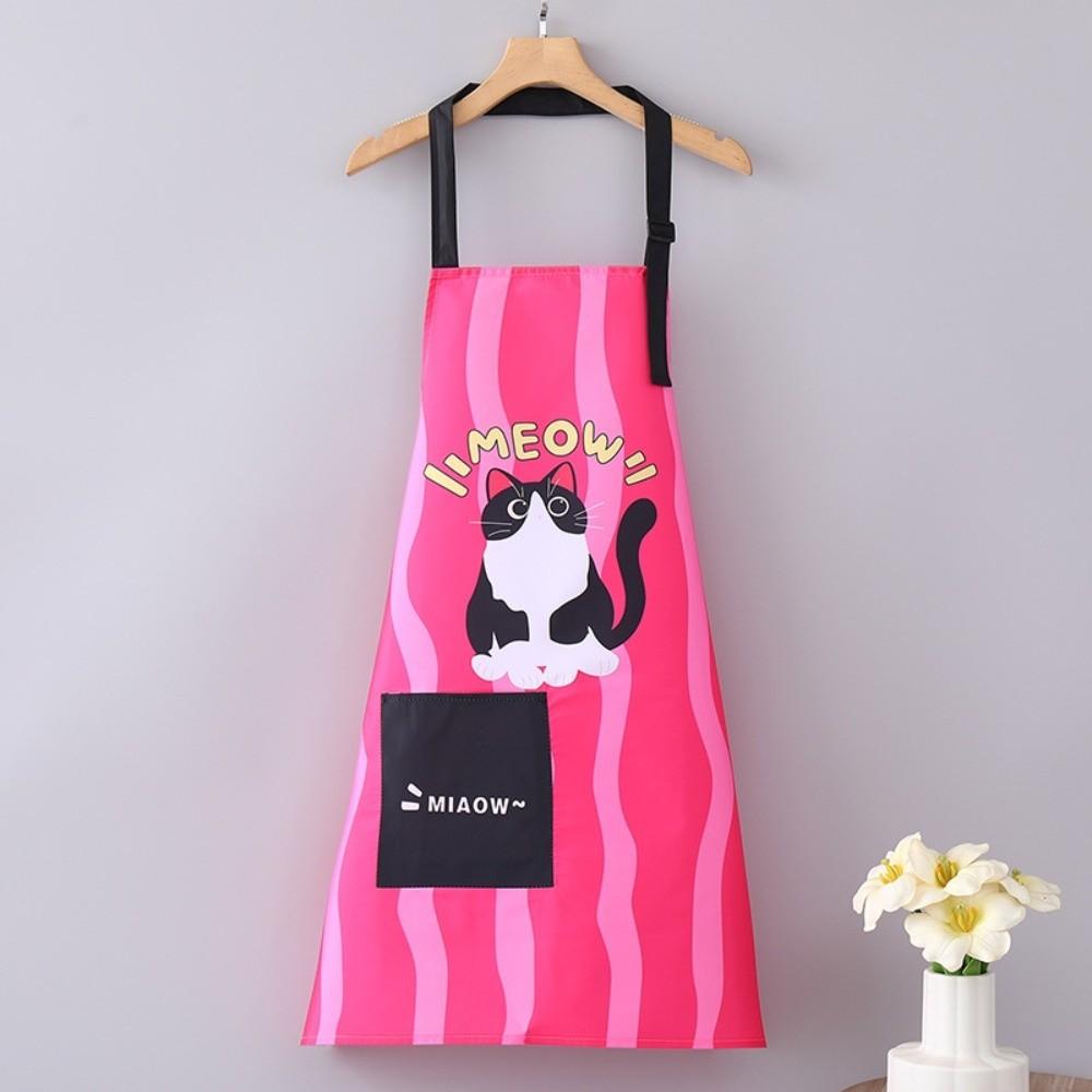 

New Sleeveless Kitchen Aprons Cartoon Cats Canvas Cooking Apron Waterproof Adjustable Cafe Overalls for Cleaning