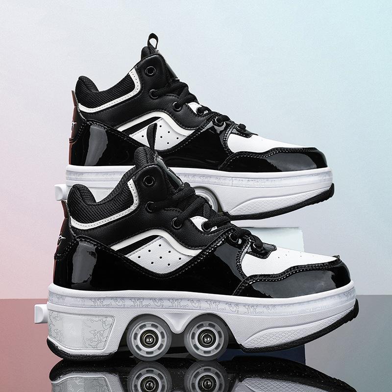 Four-wheel Runaway Shoes, Primary and Secondary School Students Walking Deformation Shoes, New High-value Automatic Shrinkage Roller Skates