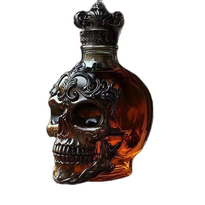 Забавная бутылка виски «Французский бульдог» 350ml skull black crown