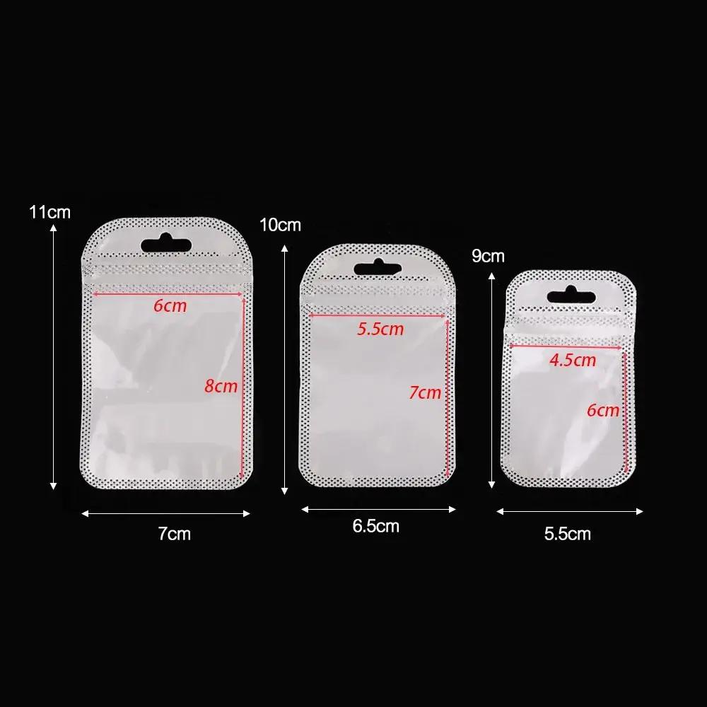 50Pcs Earrings Rings Display Self Sealing Bags Pouch Thicken Plastic Organizer Bag Resealable Transparent