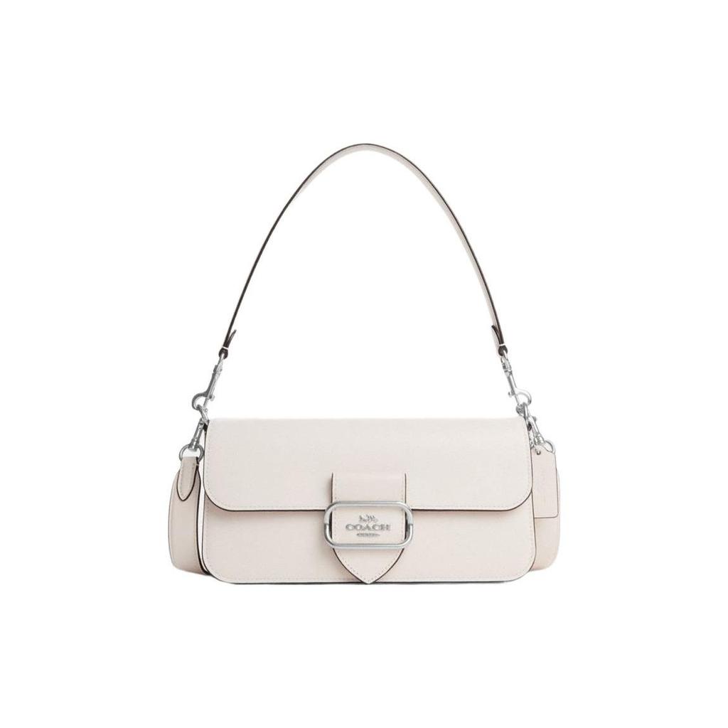 Coach Morgan 26 Quilted Flap Leather Crossbody Shoulder Bag Medium Women Bags Beige CO942-SVHA