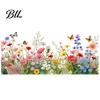 Bathroom Window Decal Spring Summer Flower Butterfly Cling Colorful Floral Sticker Scratch-resistant Removable Double-Sided Static Decals for