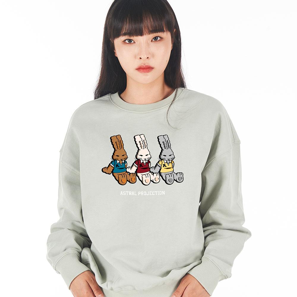 ASTRAL PROJECTION Oversized Drop Shoulder Triple Jy Rabbit Sweatshirt_Mint