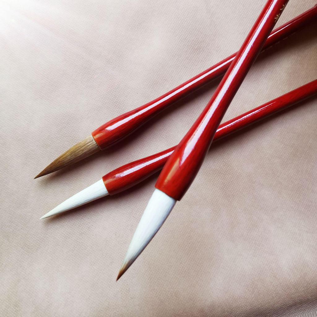 Recommended Calligraphy Brush Set: Mixed Wolf & Sheep Hair, Four Treasures - Full Ink Elasticity