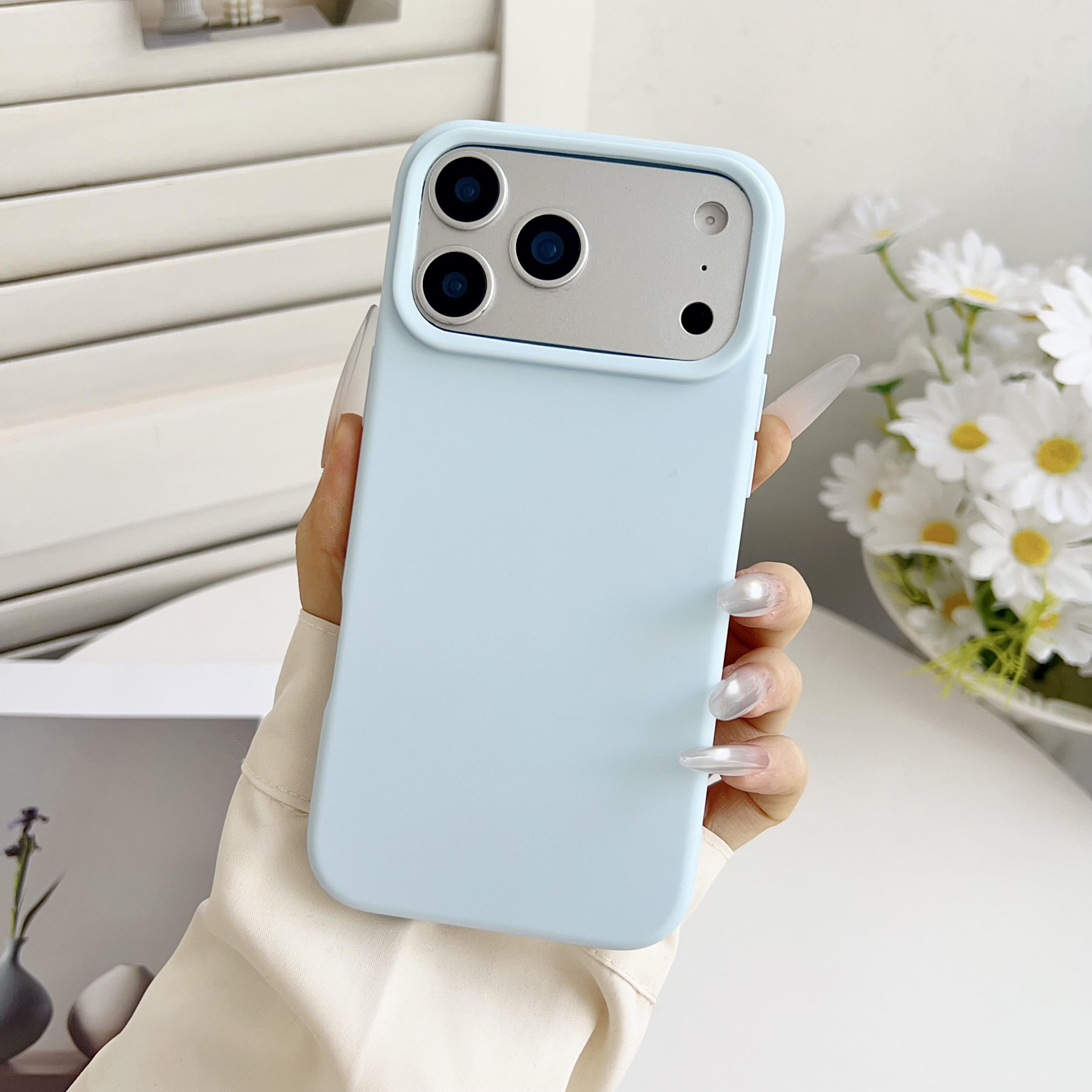 Coque en Silicone Mate Orange Pour iPhone 17 Pro Max Air 16E 16 E 15 Plus 14 13 12 17Pro iPhone17 Housse de Téléphone Anti-Choc Accessoires iPhone 12 Pro bleu ciel