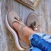Women's Sandals Fashion Tassel Casual Style Women's Shoes Women's Flat Shoes Summer Vulcanized Shoes Solid Color Thick Bottom