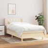 3130470 vidaXL Divan Bed with Mattress Cream 80x200 Cm Fabric