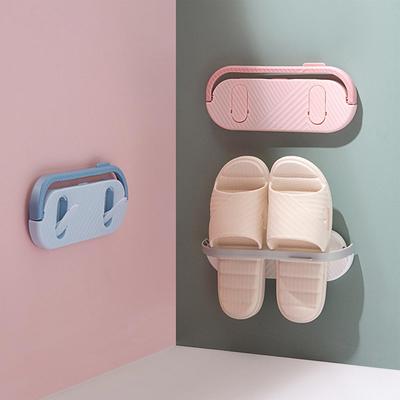 Wandmontiertes Schuhregal für den Flur, faltbar, selbstklebend, platzsparend, Hausschuhe zum Aufhängen, Badezimmer-Organizer