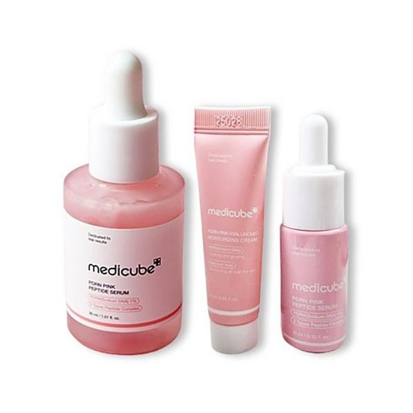 MEDICUBE PDRN Pink Peptide Ampoule Skin Repair Firming Serum 30ml Special Set (+Ampoule 10ml + Moisture Cream 10ml)