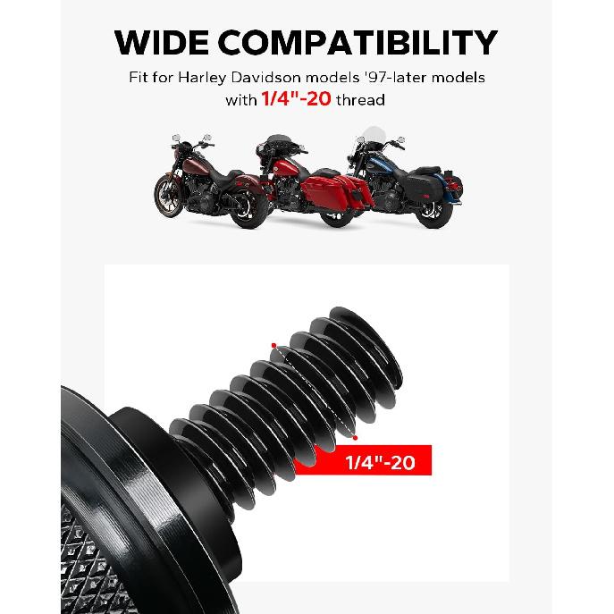 Amazicha Seat Bolt Tab Screw Mount Knob Cover Fit For Harley Davidson Fender 1997-2024