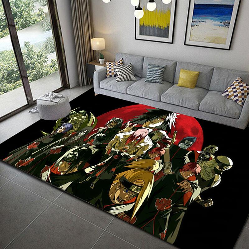 Naruto Anime Dynamic Print Area Rug Soft Plush Non-Slip Mat for Living Room