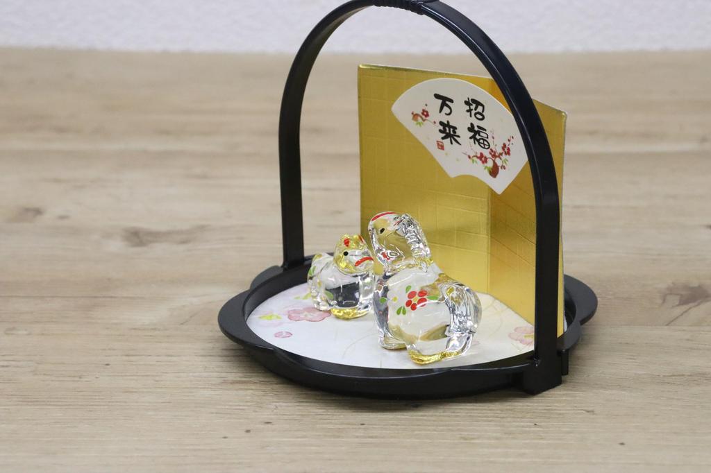 Craftsman House 2026 Zodiac Year of the Horse Glass Parent and Child Bon Festival Decoration (Reiwa 8) Horse, Horse, (Small/Medium)