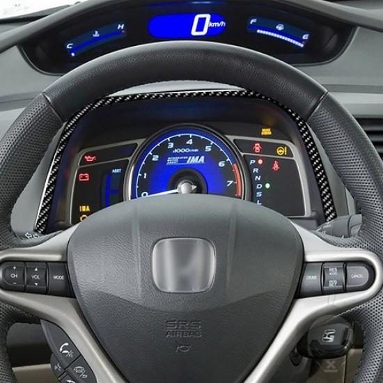 For Honda Civic 8th 2006-11 Carbon Fiber Speedmeter Upper Cover Trim Sticker