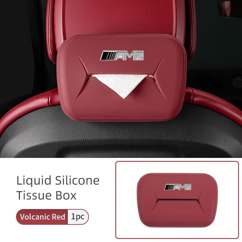 

Silicone Car Tissue Drawer Box Armrest Backrest Hanging Paper Bag For Mercedes Benz AMG A B C E S G Class W201 W210 W108 W205
