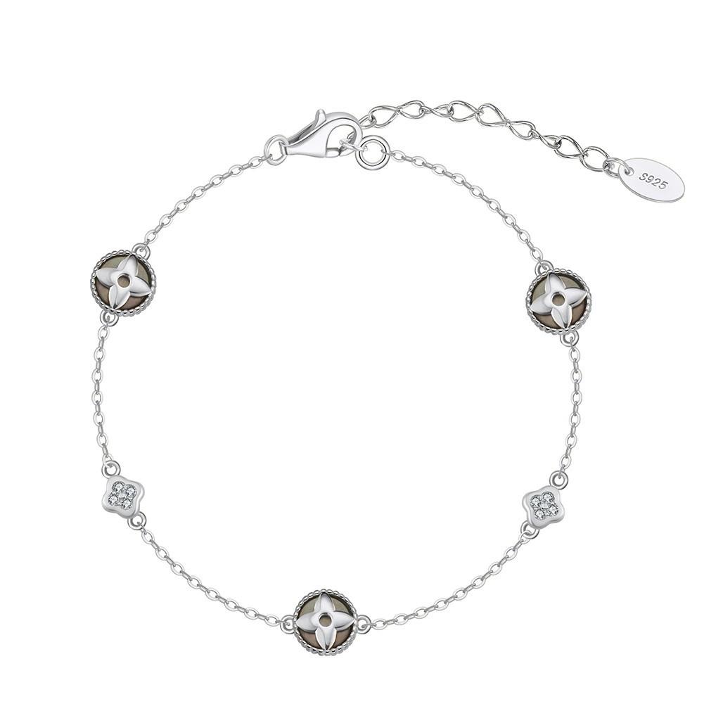 Fashion Bracelet Jewelry 925 Sterling Silver Clover Bracelet Chain for Women Charms Gold Plated Bracelet