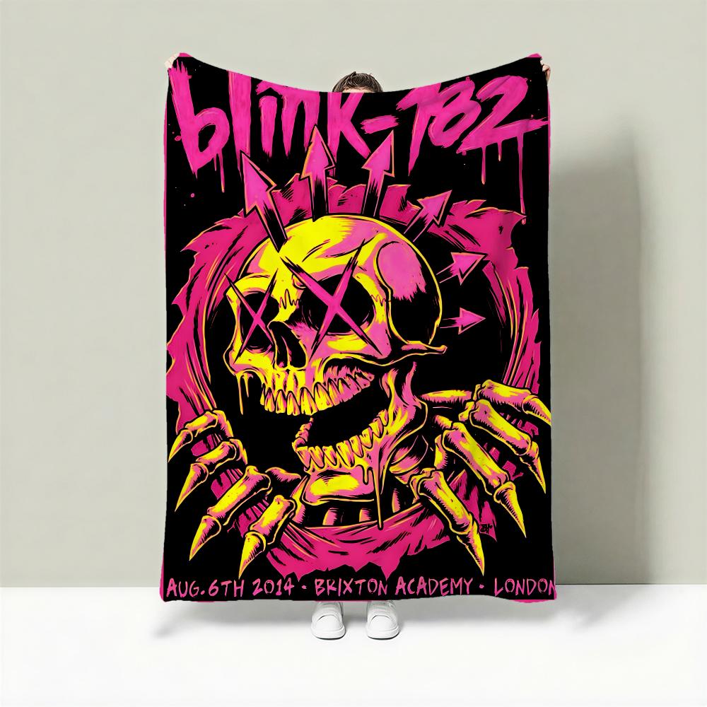 Band b-blink-182 Throw Lightweight 240g Flannel Blanket Soft Skin-friendly for Summer Cooling 75cmx90cm