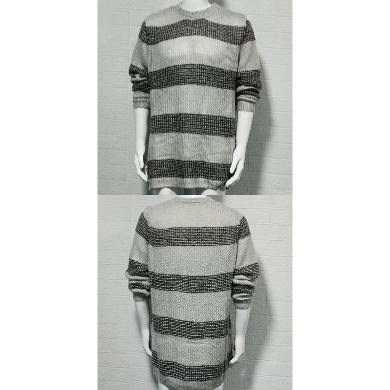 

2025 Полосатый вязаный топ свитер Grey S