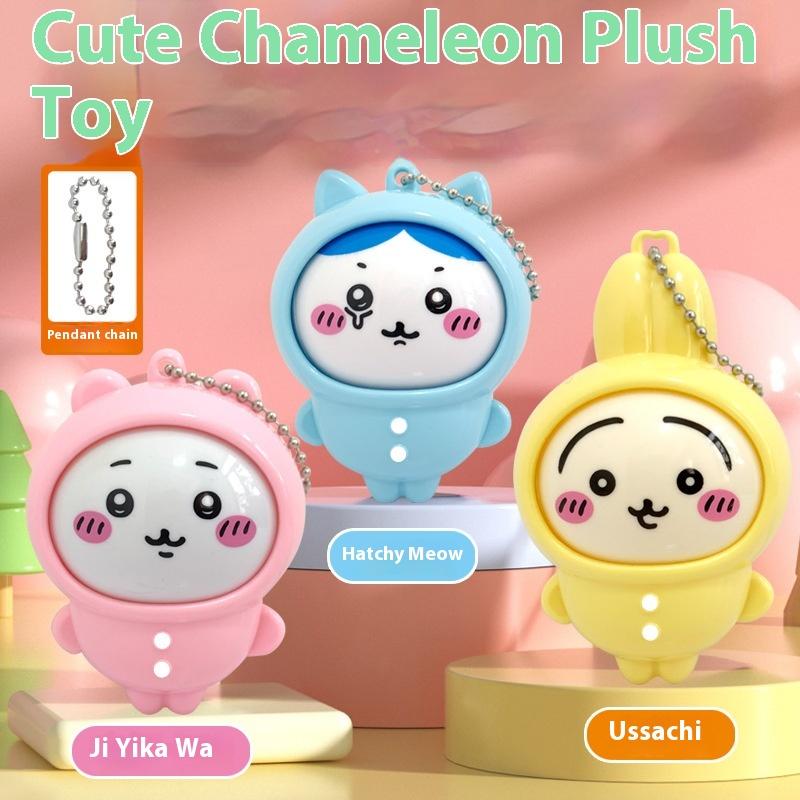 Jouet Changeur d'Expression Visage Anime Chiikawa – Appuyez Pour Transformer Porte-clés Figure Hachiware Usagi Kawaii Cadeau Jouet de Collection