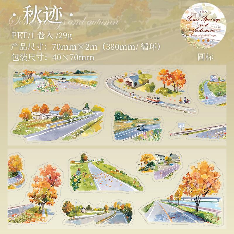 

1pcs/lot DIY Decoration Adhesive Tapes After some spring and autumn japanese Paper Pet tapes Stickers Masking Tapes