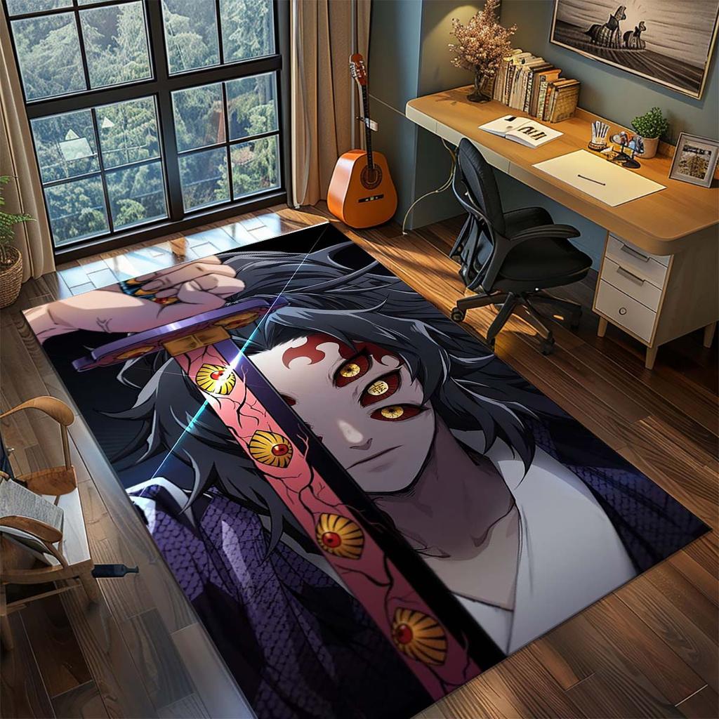 Demon Slayer Anime Rug Carpet Large Area Rug Non Slip Washable Floor Mat Gamer Room Bedroom Home Decor -QJY