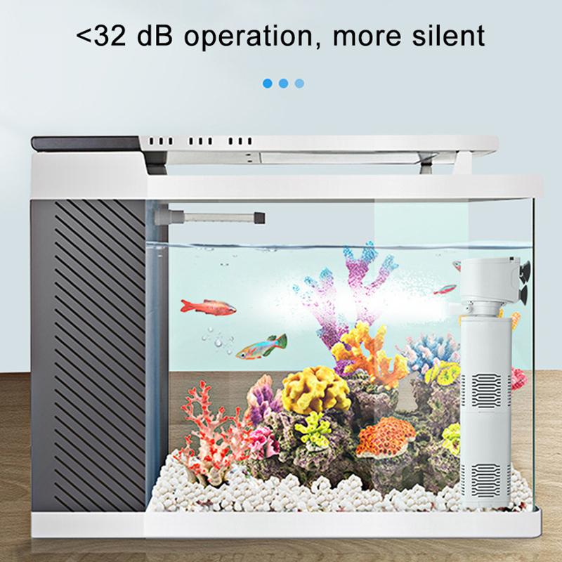 5 In 1 Aquarium Filter Pump Fish Tank Submersible Air Oxygen Aerator Aquarium Air Pump Water Circulation Changer Pump Wave Maker