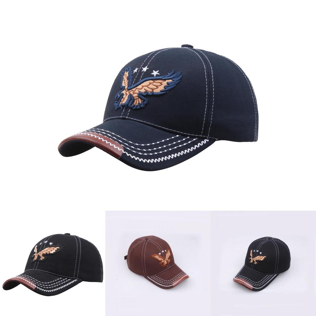 Unisex Sun Protection Baseball Cap With Embroidered Eagle For Casual Wear