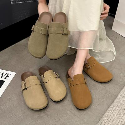 Zuecos clásicos de corcho para mujer, sandalias de ante suave con soporte para el arco, chanclas de playa modernas, zapatos de mujer