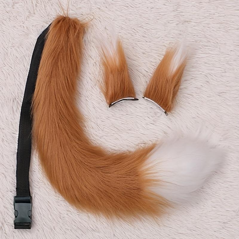 1 Set Fox Mother Cosplay Accessory – Beast Ear Hair Clip & Beast Tail Fox Set for Cosplay