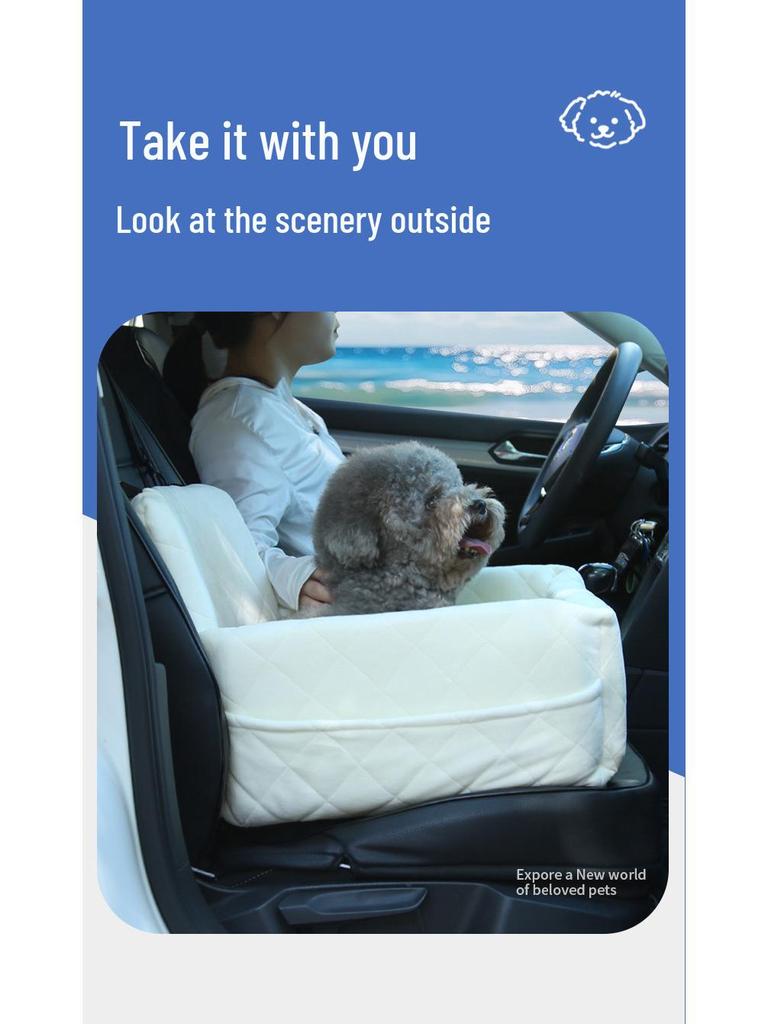 Pet Car Bed & Safety Seat for Small/Medium Dogs & Cats - Co-pilot/Rear Sofa Bed