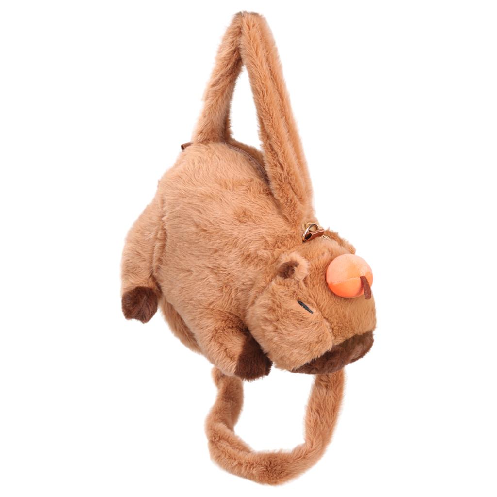 3D Capybara Plush Shoulder Bag Cartoon Hand Bag Soft Comfortable Crossbody Bag for Kids Girl Gift Students Daily Use