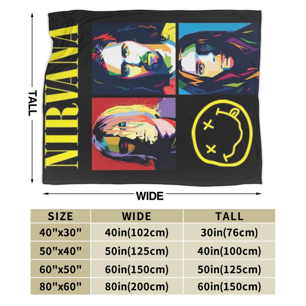Nirvana Face Band Blanket Quality Super Soft Throw Blanket Autumn Travel Couch Chair Print Bedspread
