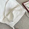 Solid Color Front Bag White Canvas Tote Bag Literary Shoulder Bag Student Large Capacity Bag