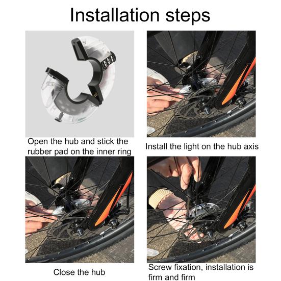 Waterproof Spoke Light 12 Hours Using Time Children Balance Bike Hub Lamp for Night Riding