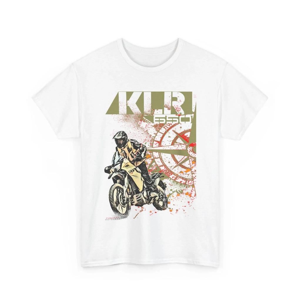 Kawasaki KLR650 Printed Cotton T-shirt 2026 New Summer Men's and Women's Harajuku Clothing Fashion Casual Motorcycle T-shirt