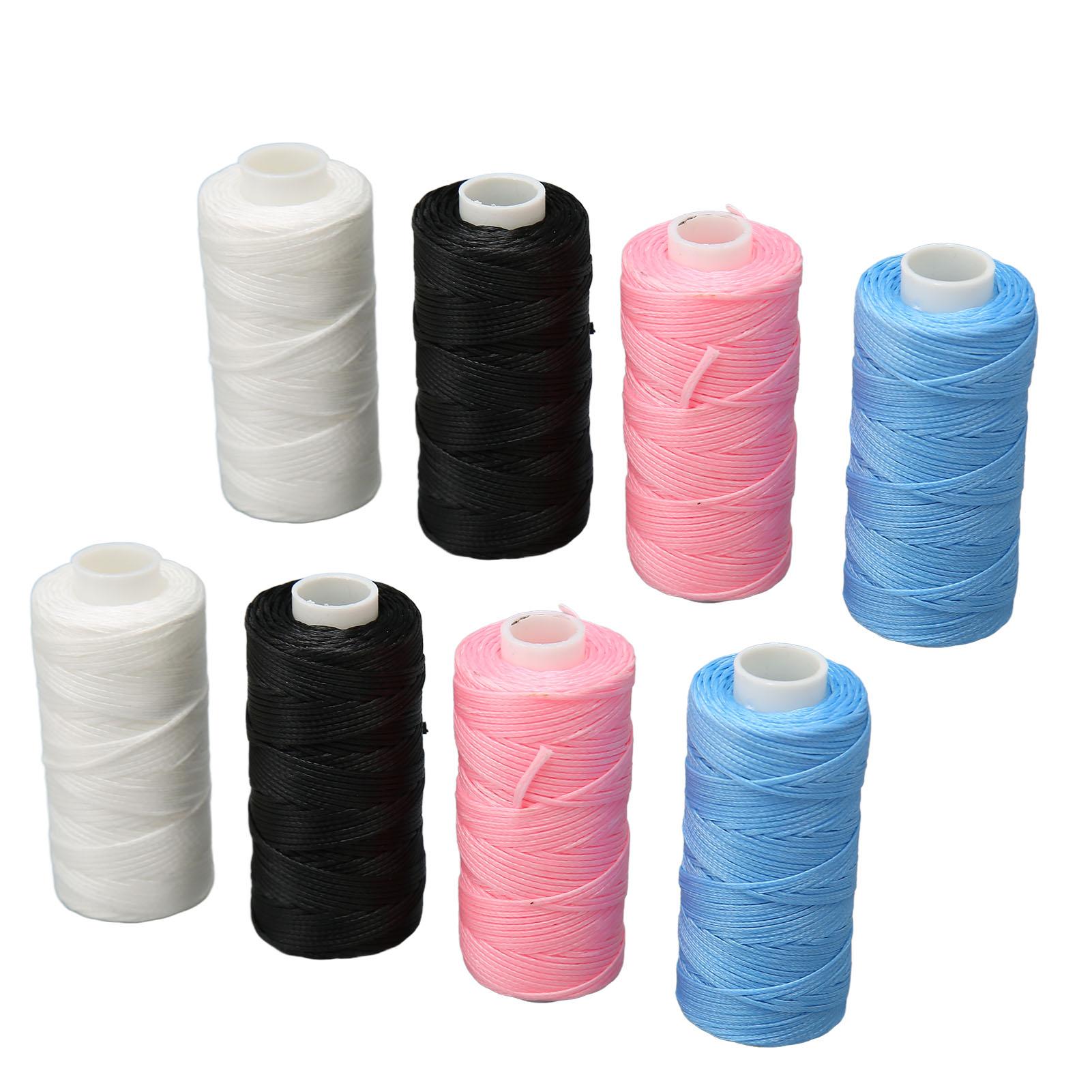 

8 рулонов вощеного шнура 0,8 мм длиной 54,7 ярда, 3 нити, яркие, разных цветов, широко используемая вощеная нить для