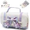 Sewing Set for Elementary School Sewing Sewing Kit for JK Portable Students, Box, Girls, Style, Ribbon, (White)