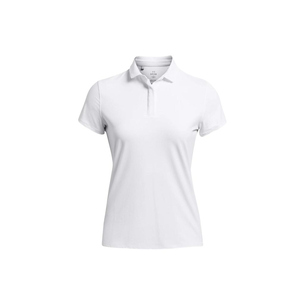 Under Armour Ua Iso-Chill Solid Logo Casual Comfortable Short Sleeve Polo Shirt Women tops White 1382814-100