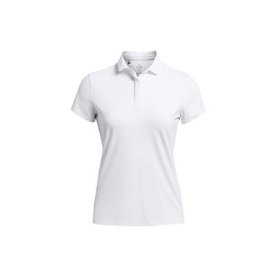 Ua Iso-Chill Solid Logo Casual Comfortable Short Sleeve Polo Shirt Women Tops White 1382814-100