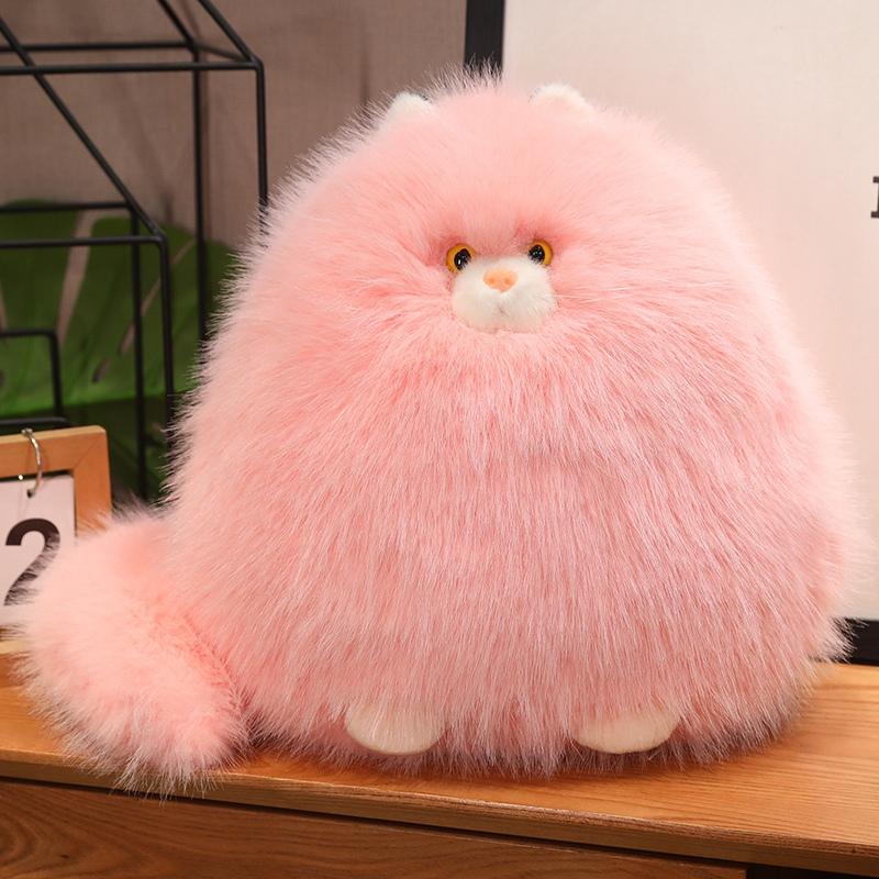 

Fluffy Cat Plush Toys Soft Stuffed Animal Pillow Dolls Christmas Gifts for Kids Pet Lovers 30cm рожевий
