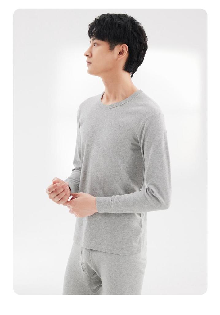Men's Slim Fit All-Cotton Long Johns Set, Warm Thin Base Layer, Perfect for Autumn and Winter