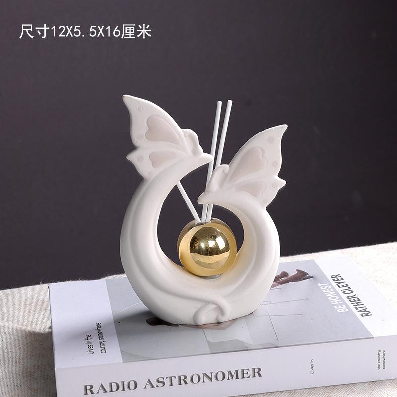 Christmas Ceramic Decoration Nordic Creative Small House Aromatherapy LED Tabletop Atmosphere Decorative Ceramic Crafts Fairy